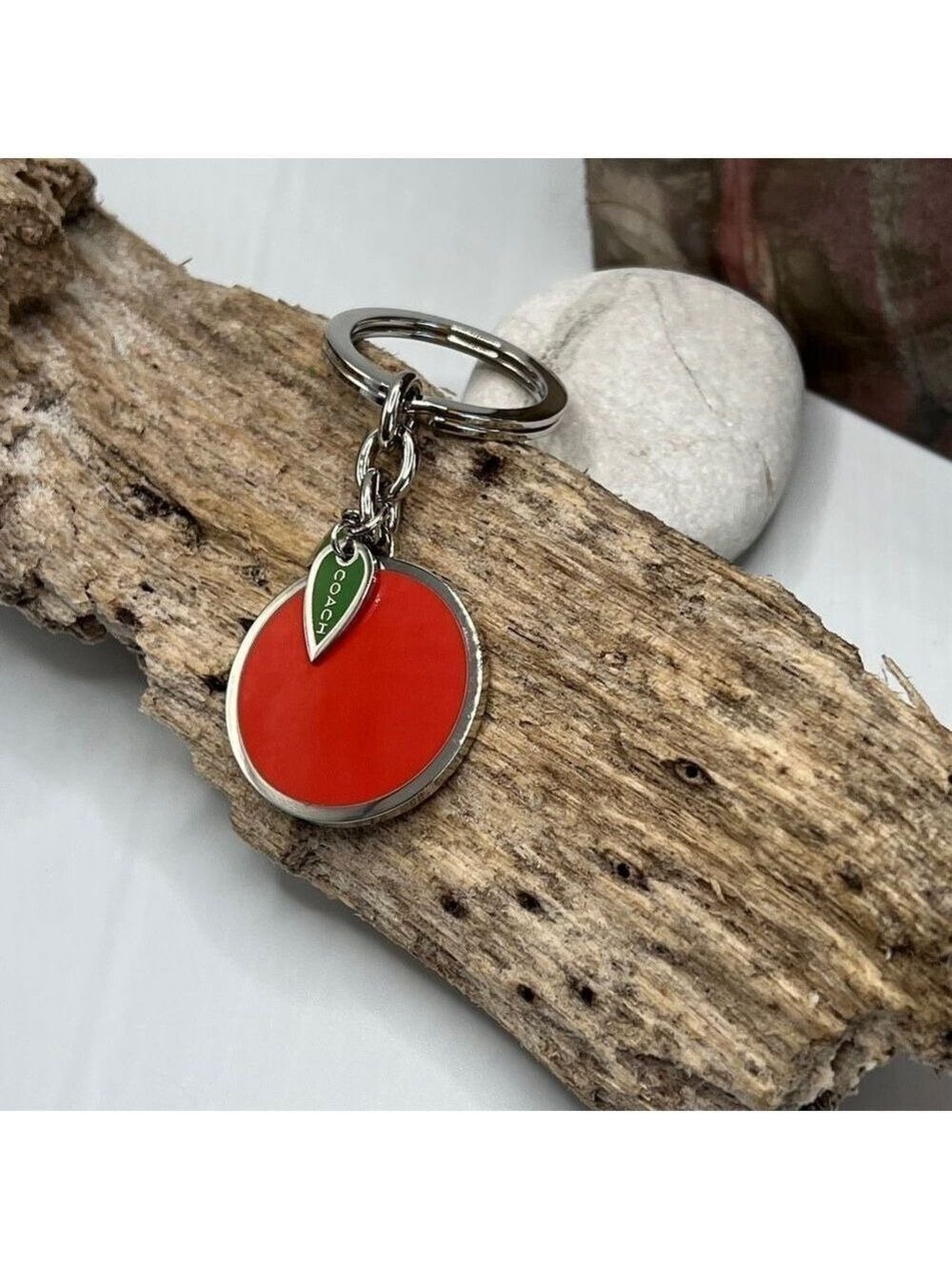 COACH Silver Orange Citrus Key Chain / Purse Fob - Picture 2 of 8